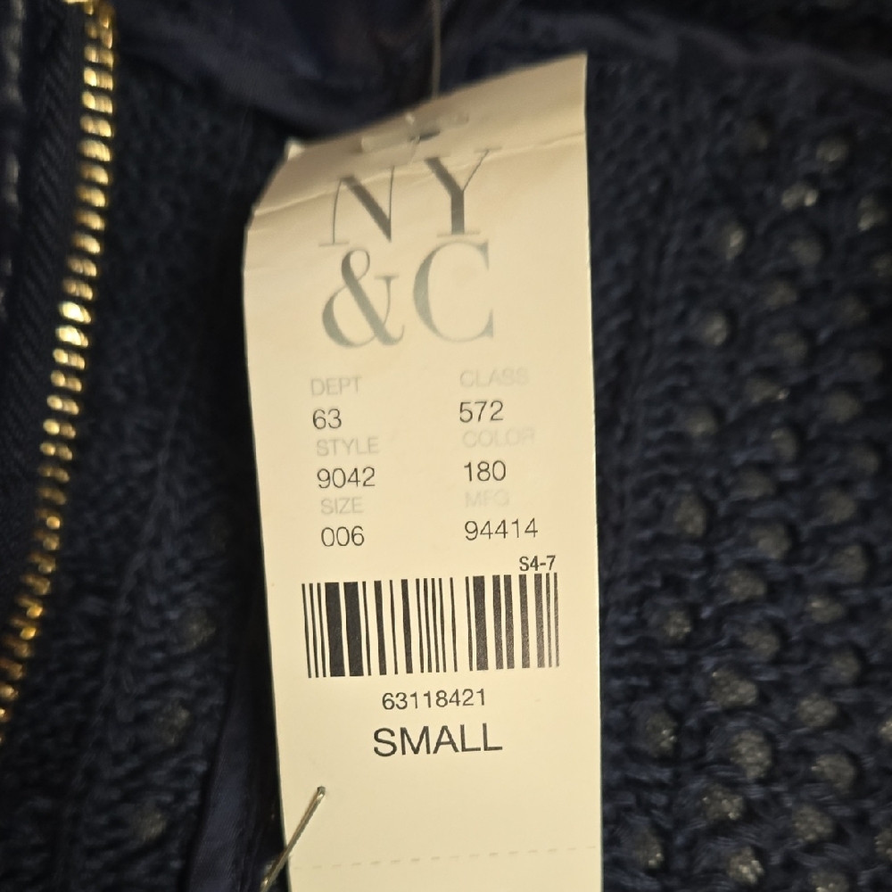 New York & Company Navy Leather Jacket